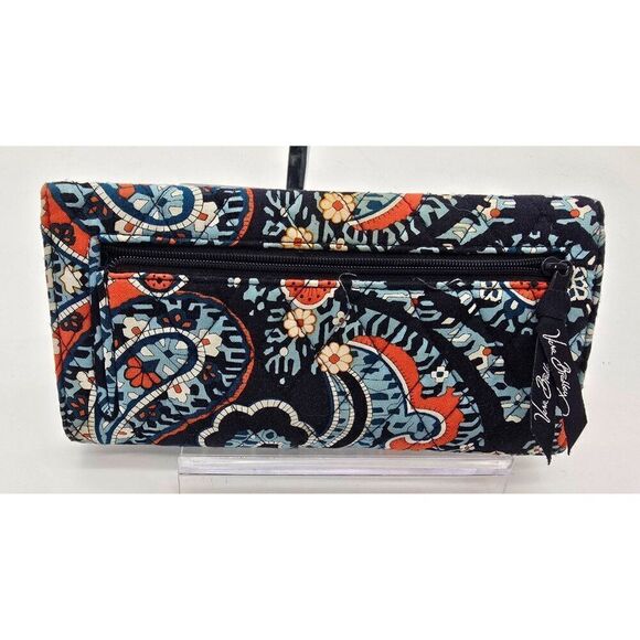 Vera Bradley Womens Fabric Wallet Paisley Pattern With Zipper & Card Slots - Picture 2 of 3